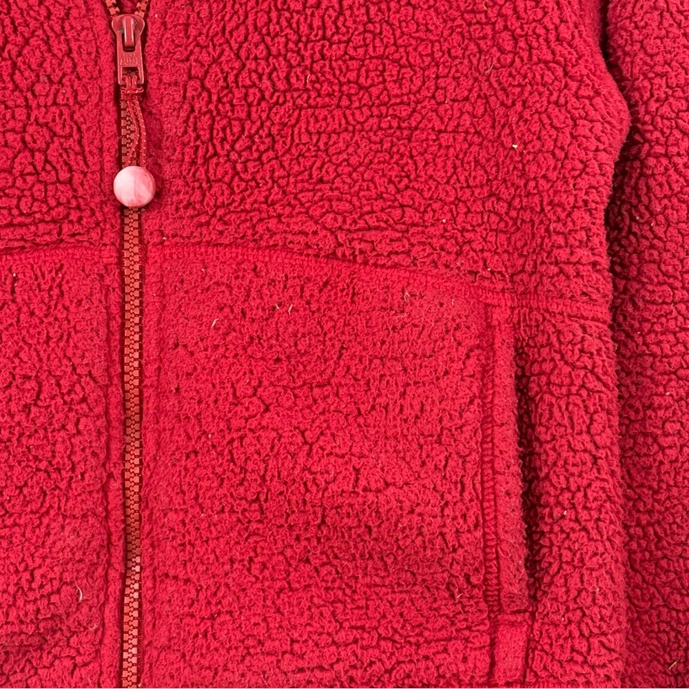 Athleta Girl So Toasty Tugga Sherpa Jacket Red Full Zip Size S/7 - Picture 9 of 11